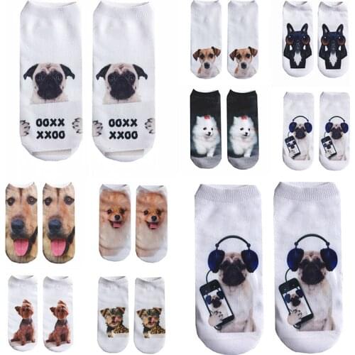Hot Selling 3D Printing Women Socks Pet Design Short Meias Fashion Low Ankle Kids Funny Sock Unisex Christmas Gift Socks