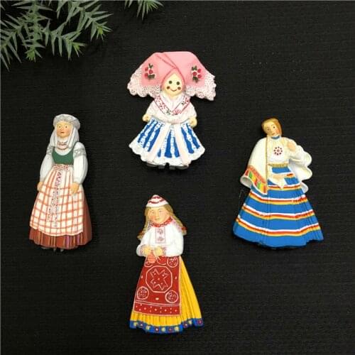 Fridge Magnet European Refrigerator European Characters Clothing Magnetic Stickers Home Decoration Decorative Stickers