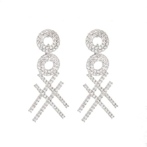 Earrings x-shaped high-end fashion letters Korean fashion earrings trendy elegant and exquisite pendant fashion stud earrings