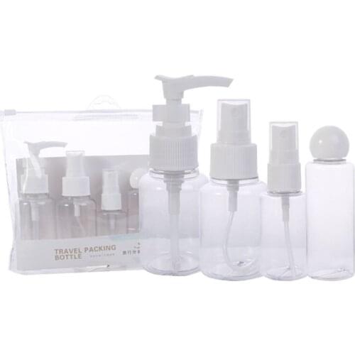 Packing set of 5 bottles with storage bag empty bottle spray bottle pressing bottle travel beauty tool SU264