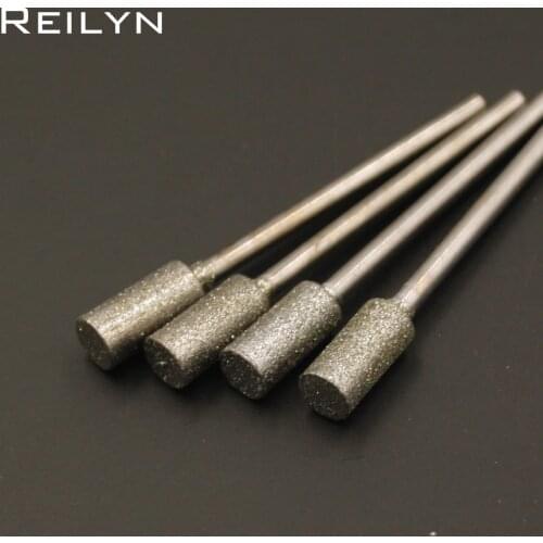 Cylindrical Grinding Head 5Pcs/Set 150# Diamond Jade Abrasive Polishing Drilling Grinding Head Eeth Grinding Point