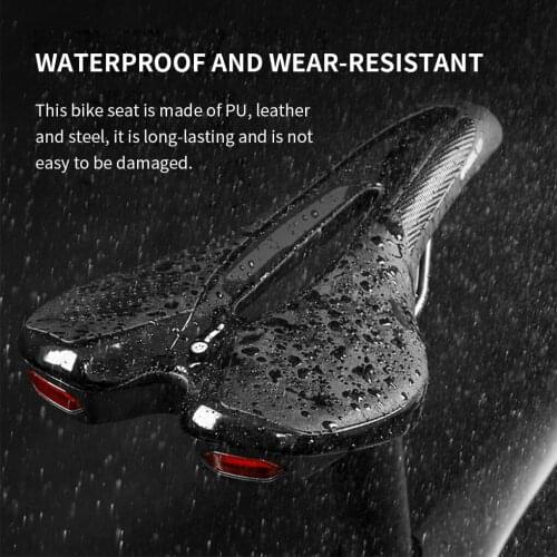 Road Bike Saddle MTB Bicycle Seat With Warning Taillight USB Charging Mountain Cycling Racing PU Breathable Soft Seat Cushion