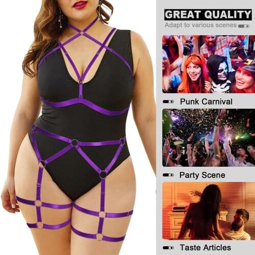 Sexy Lingerie Goth Womens Underwear Plus Size Body Harness Bra Bdsm Harness Fashion Bondage Clothes Woman Stockings Garter Belt