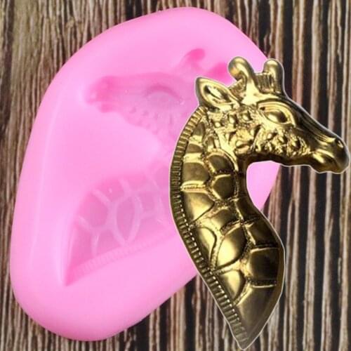 3D Craft Giraffe Head Cake Silicone Mold DIY Cupcake Topper Animals Fondant Chocolate Candy Gumpaste Mold Cake Decorating Tools