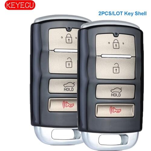 KEYECU 2PCS* 4 Button Replacement Smart Remote Car Key Shell Case for Kia Cadenza 2017-2018