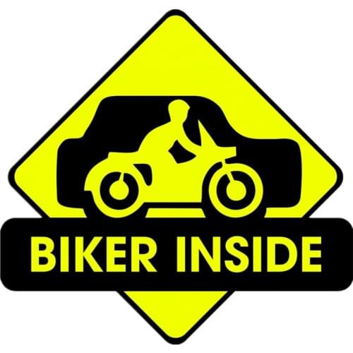 PLAY COOL Funny A Man Biker Inside Car Sticker Automobiles Exterior Accessories Vinyl Decals for Bmw Audi Ford Honda,15cm*14cm