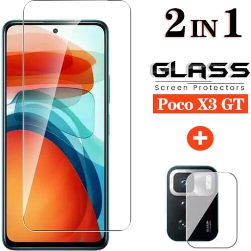 2in1 9D Phone Camera Glass on For Poco X3 GT HD Tempered Lens Protective Film For Xiaomi poco x3 gt 5g X3 Pro X3 NFC M3 Pro f3gt