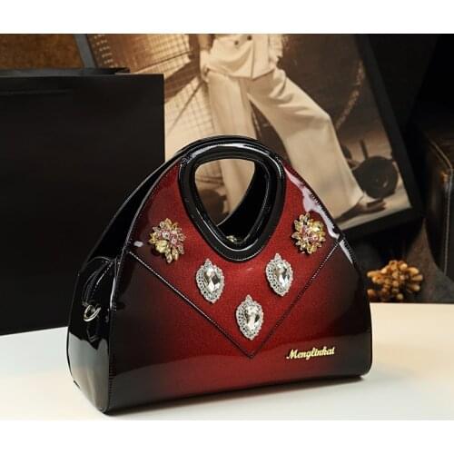 Genuine Leather Women Handbag Fashion Diamond Female Shoulder Messenger Bag Jewelry Rhinestone Evening Dumplings Bags 2020 New