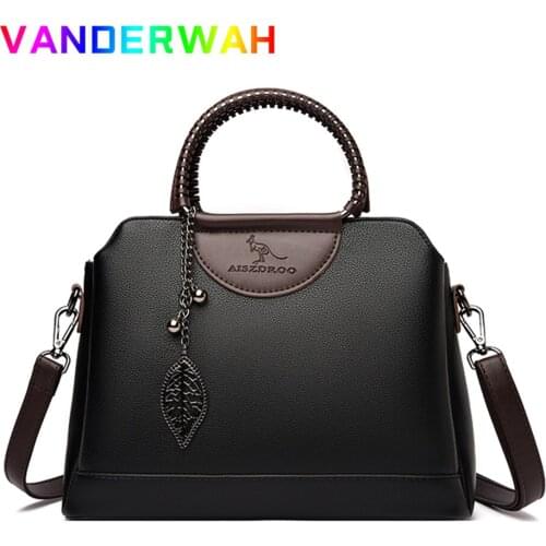 Vintage Soft Pu Leather Ladies Handbag Female Tote Bags Brand Designer Shoulder Bag Messenger Crossbody Bags For Women Purses