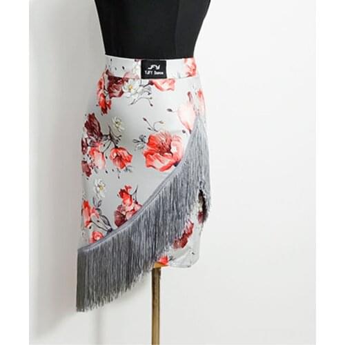 2020 New Latin Dance Dress Women Skirt DL522 Floral Tasssel Fringe Design Dancing Dresses Latin Dance Costume Latina Dress