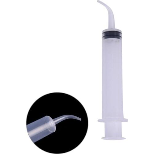 1pc Disposable Elbow Syringe Dental Irrigation Syringe With Tip Dental Care Teeth Whitening Cleaner Oral Hygiene Dental Material