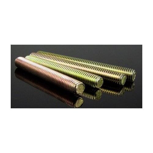 2pcs M8 full tooth screws headless screw outer threaded screw rod double-end teeth bolts color zinc bolt 20mm-200mm length