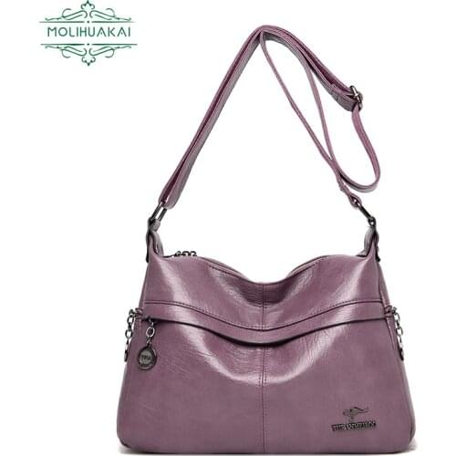 2021 New Fashion Ladies Pu Leather Shoulder Bag Retro Trend Girl Messenger Bag Soft Leather Design High-quality Travel Backpack