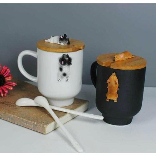 3 d custom wholesale animal cup jingdezhen creative cartoon dog ceramic coffee mug cup mugs coffee cups