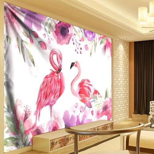 Watercolor Flamingo Flowers Tapestry Wall Hanging Cloth Banana Leaf Tapestries Beach Towel Nordic Home Wall Cloth Yoga Mats Rug
