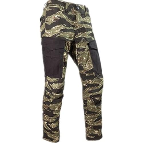 Tiger Pattern Cargo Trousers Camouflage Pants Military Sweatpants Men Casual Streetwear Tactical