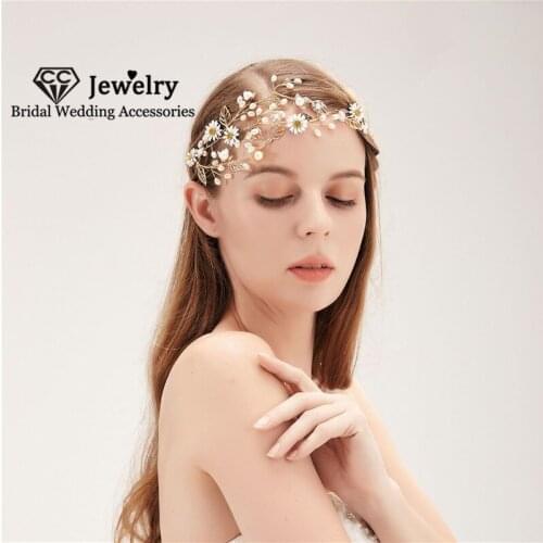 CC Hairbands Wedding Hair Accessories for Women Bridal Hairwear Engagement Jewelry 100% Handmade Flower Shape Headbands HS151