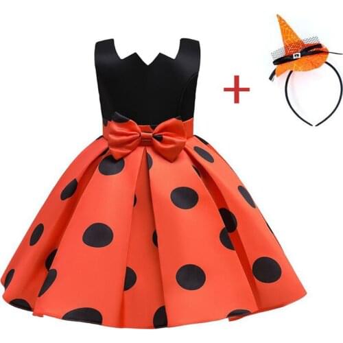 Childrens Dresses 2021 Autumn New Girls Dot Halloween Party Dresses Little Girls Banquet Dress Baby Sleeveless Princess Dresses