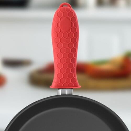 Home Silicone Handle Pot Holder Cast Iron Skillets Pan Sleeve Grip Cover Gadget