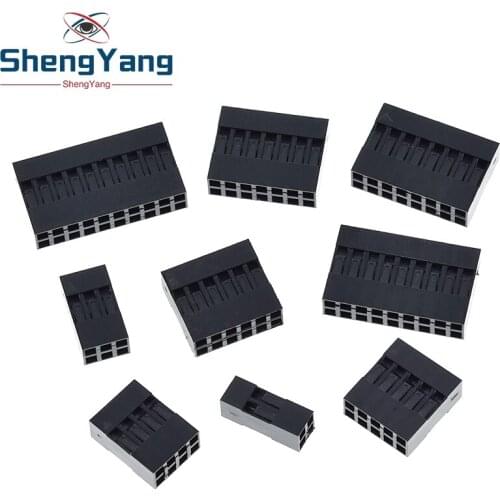 50PCS Hot Sale Dupont Plastic Shell 2.54mm Double Row Dupont Connector 2P/3P/4P/5P/6P/7P/8P/9P/10P 2*4pin/2*5pin Housing