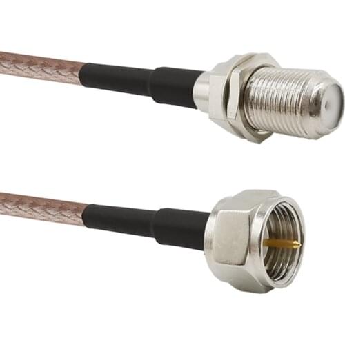 F Type Male to F Female RF Pigtail Wire Crimp RG316D Double Shield Sliver Pigtail Cable F Type Plug Jack TV Extension Satellite