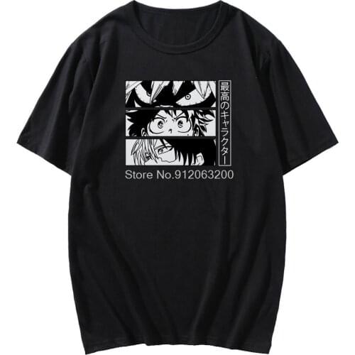 Japanese Anime My Hero Academia T-shirt Tops Deku Bakugou Katsuki Todoroki Shoto Pattern T Shirt Short Sleeve Male Funny Tshirt