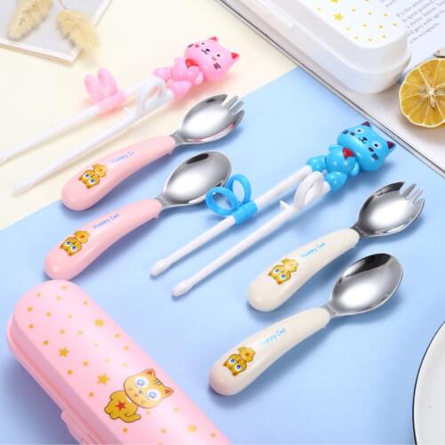 Children Practice Chopsticks Beginner Training Animal Suits Learning Set Convenient Practical ABS Silicone Food Grade Material