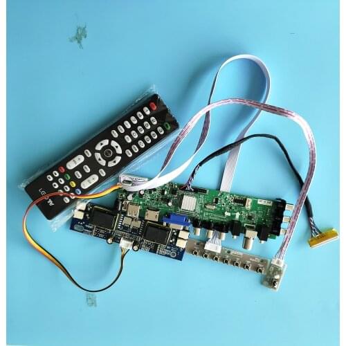 Kit for M170EG01 V9/M170EG01 VA Digital LCD Panel HDMI VGA Controller 1280X1024 4 CCFL 30pin board AV TV USB DVB-T2 DVB-T remote