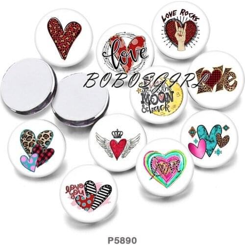 LOVE 12mm18mm 20mm Snap button jewelry DIY Bracelet Round photo glass cabochons P5890