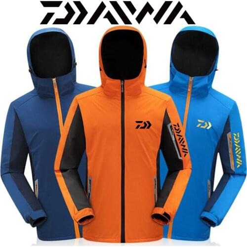 Daiwa Men Women Outdoor Jackets Windbreaker Waterproof Windproof Camping Hiking Jacket Coat for Men Fishing Sports Jackets