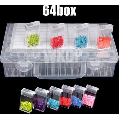 64 grids 5D Diamond Painting Kit Embroidery Moasic Storge Box Diamond Jewlery Sewing Nail Container Accessories Organizer