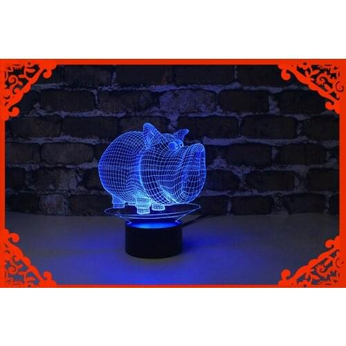2016 newest coming gifts 3d led night light/table lamp lucky pig shape for halloween happy birthday for kids/ girlfriend