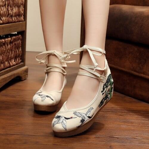 Charming 2020 Platform Summer New Pattern Old Beijing Nation The Wind Embroidered Cotton Slope Slipper Chinese Style