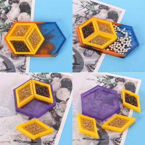 Coaster Tray Resin Mold Removable Jewelry Tray Mold Assorted Dishes Plate Molds A0NF