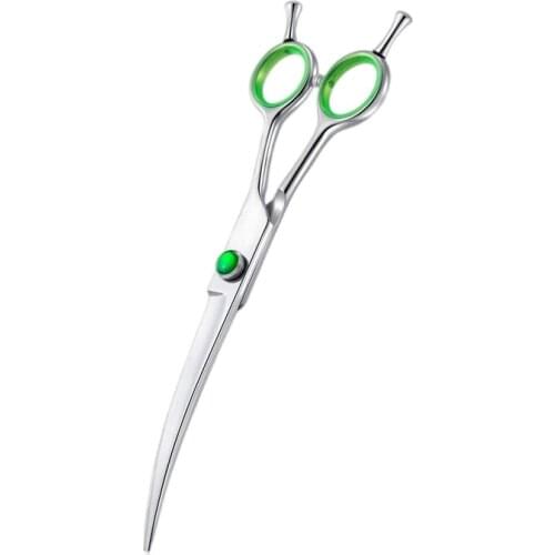 7 Inch Japanese Stainless Steel 440C Professional Barber Tools Double Hands Hair Cutting Down Curved Scissors Shears