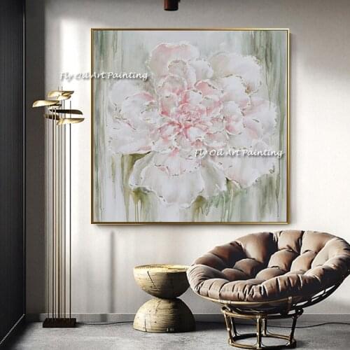 Hand Painted best pink flower Oil Painting On Canvas Art Wall Painting For Living Room wall pictures Home Decoration