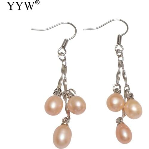 Earring Freshwater Pearl Drop Earring Brass Earring For Woman 40mm Holiday Party Elegant Earring Wedding Banquet Female Gifts