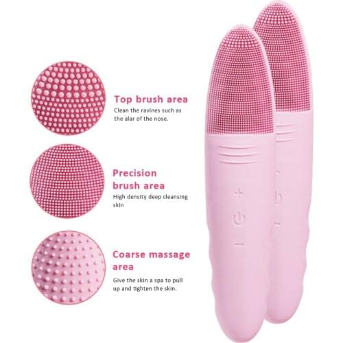 Facial Washing Machine Silicone Face Cleansing Brush Device Sonic Vibration Waterproof Charging Face Washing Beauty Instruments