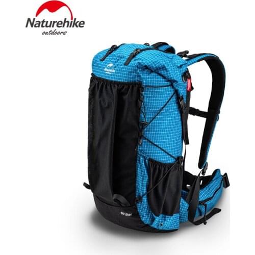 Naturehike Camping Backpack Aluminum Frame Climbing Bags 60L+5L Ultralight Hiking Packs Waterproof Outdoor Sports Bag NH19BP095