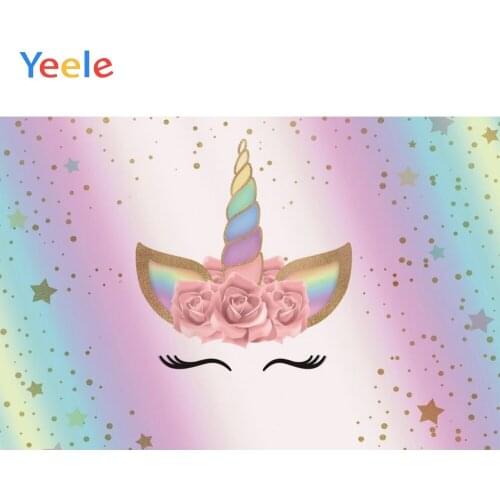 Colorful Unicorn Backdrop Newborn Baby Shower Kids Birthday Party Portrait Custom Vinyl Photography Background For Photo Studio
