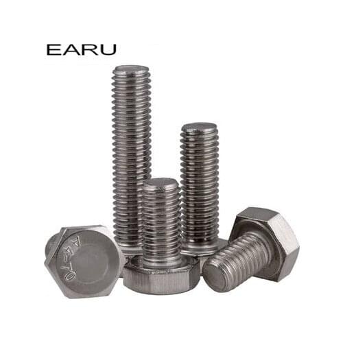 6 pcs M6*70 316 Stainless Steel External Hex Hexagon Screws Bolt DIN933 Standard Factory Directly Wholesale Good Quality
