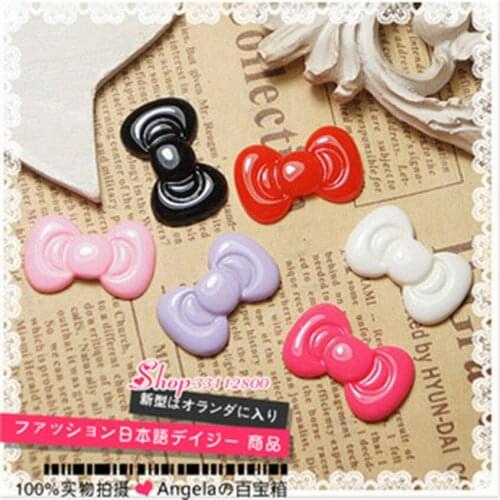 Jewelry Materials For Phone Decoration Really So Kawaii 50pcs Mixed 18*28mm Flat Back Reisn Cabochon Cute Bow