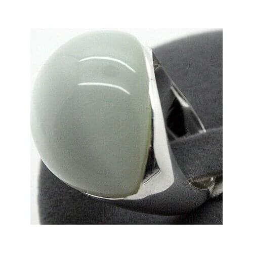 20*26mm 925 Sterling Silver Natural White Clear Opal Jewelry Finger Ring Size 7/8/9/10