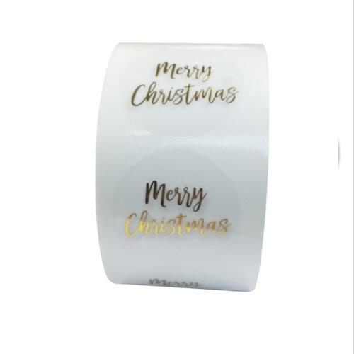 10 rolls Transparent Thank You Stickers Merry Christmas Handmade Sticker Circle thank for your order Seal Labels sticker