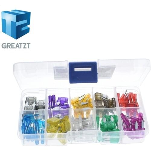 100pcs/lot Car Auto Medium Size Standard Blade Fuse Box Plastic Box Assortment with 2A 3A 5A 7.5A 10A 15A 20A 25A 30A 35A Fuses