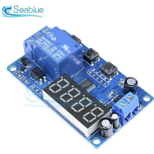 DC 12V LED Digital Time Delay Relay Module Countdown Timer Control Switch PLC Timing Relay Module Anti Reverse Voltage Regulator