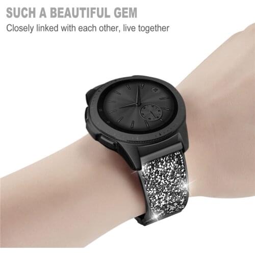 2020 Luxury Diamond Strap for Samsung Galaxy Watch Bracelet Classic Band 20mm 22mm Width Metal Strap for Active 42mm Watch Band
