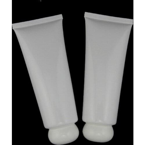 50pcs 100ml White plastic tube gold silver spherical cap cosmetic packaging Empty bottles facial cleanser skin cream tube