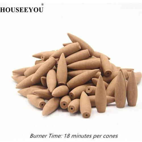 Big Size Nature Smell Fragrance Cones Backflow Incense Cone Sandalwood 40PCS for Waterfall Incense Burner Zen Censer