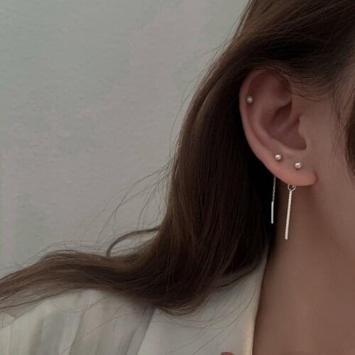 Asymmetric Tassel Long Drop Earrings For Women Geometric Zircon Fashion Hot Punk Charm Girlfriend Wedding Jewelry Gift BOYULIGE